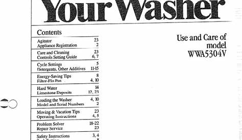 ge washer user manual