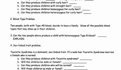 genetics practice problems simple worksheet