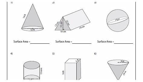geometry surface area worksheet answers