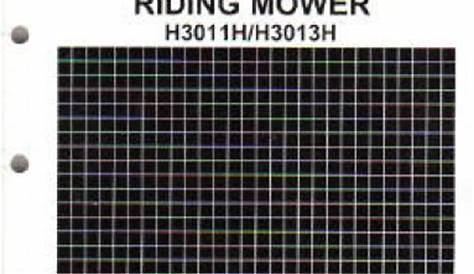 Honda H3011H 3013H Riding Mower Shop Manual