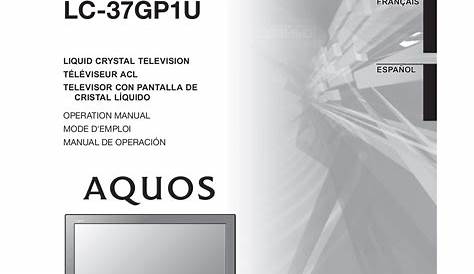 Download free pdf for Sharp AQUOS LC-37GP1U TV manual