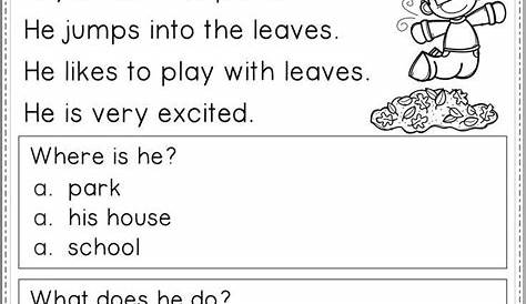 Reading Comprehension Worksheets Short Stories For Grade 1 Pdf - pic