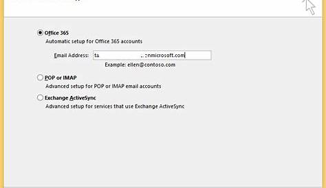 manually configure outlook for office 365