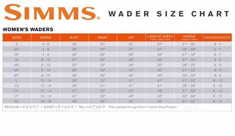 cabelas waders size chart