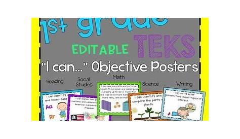These are First Grade TEKS/Objective posters for you to display in your