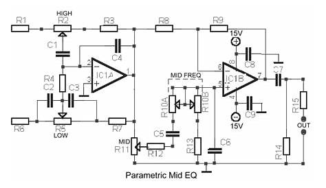 How to build Equalizer with Parametric Mid - circuit diagram