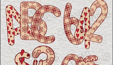 Valentine Alphabet Clip Art Printable Letter Art Valentine | Etsy