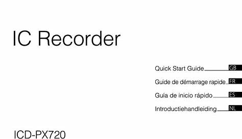 SONY ICD-PX720 VOICE RECORDER QUICK START MANUAL | ManualsLib