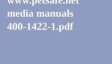 www.petsafe.net media manuals 400-1422-1.pdf | Manual, Media, Pdf