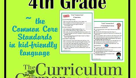 "I Can" Common Core 4th Grade - The Curriculum Corner 4-5-6