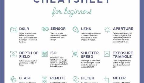 digital camera settings cheat sheet