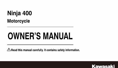 2018 Kawasaki Ninja 400 PDF Owner's Manuals