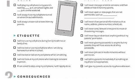 FREE Printable Teen Cell Phone Contract