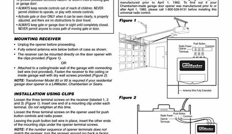 Chamberlain 3500D Garage Door Opener User Manual | Manualzz