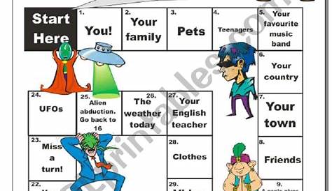 Game: Tell us about - For teens and adults - ESL worksheet by Cyn.