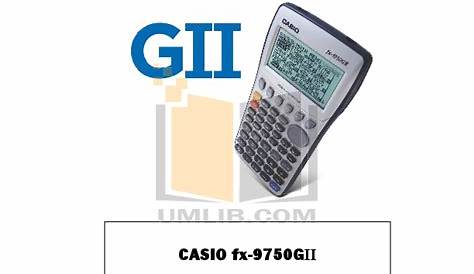 Download free pdf for Casio fx-9750GII Calculator manual