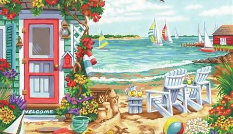 Summertime Paint by Number Kit by PaintWorks Dimensions | Paint by