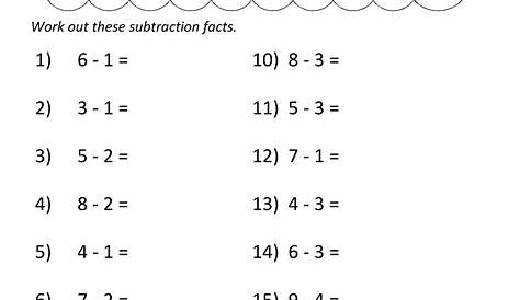 subtraction to 10 worksheets with pictures