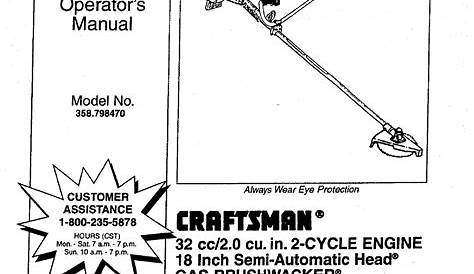Craftsman 358798470 User Manual TRIMMER/WEEDWACKER Manuals And Guides