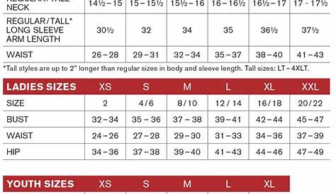 youth l size chart