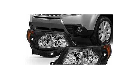 Black 2009-2013 Subaru Forester Headlights Headlamps w/ Bulb Halogen