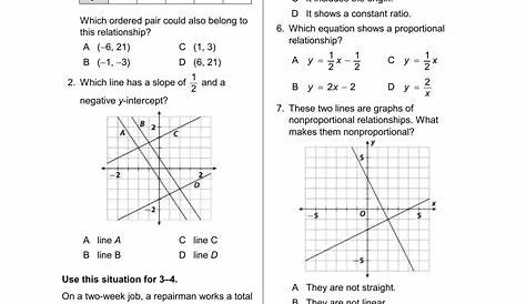 Representing Linear Non Proportional Relationships Worksheet Images
