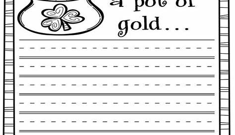 st patrick's day writing worksheets