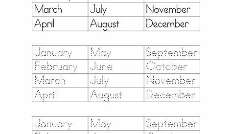 9 Best Images of Months Of The Year Handwriting Worksheet - Spring