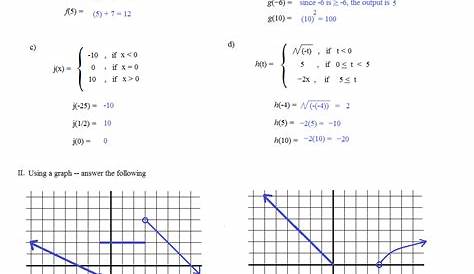 Evaluating Piecewise Functions Worksheet Answers - smoochinspire
