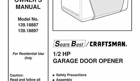 Wiring Diagram For Craftsman 1 2 Hp Garage Door Opener - Wiring Diagram