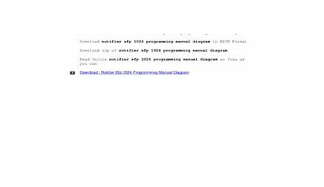 Notifier Sfp 1024 Programming Manual - Fill Online, Printable, Fillable