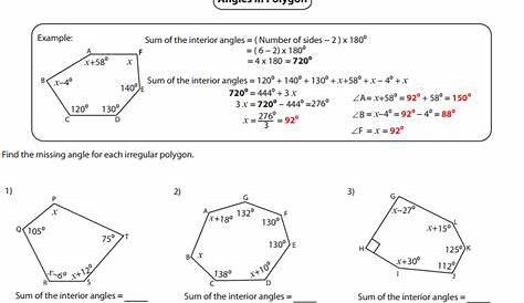 Gcse Angles In Polygons Worksheet - Thekidsworksheet | Angles worksheet