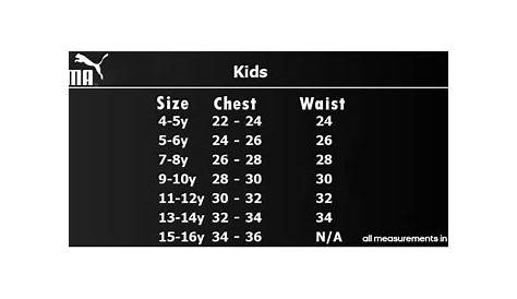 Puma Teamwear Size Guide - FN Teamwear