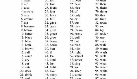 second grade spelling word list
