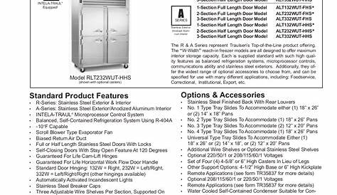 Download free pdf for Traulsen RLT232WUT-HHS Freezer manual