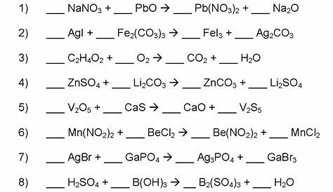 Chemistry Balancing Equations Worksheet Key : balancing-chemical