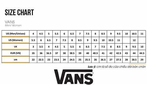 vans shoes conversion chart