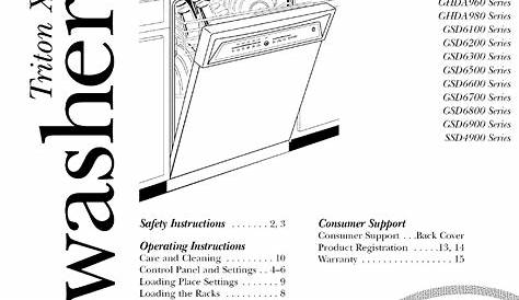 ge dishwasher owner manual