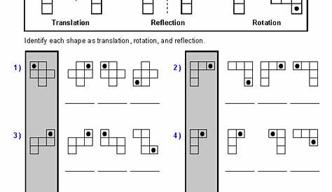 rotation translation and reflection worksheets