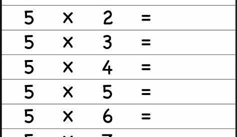 Multiplication Worksheets 5 Tables - Martin Moore's Reading