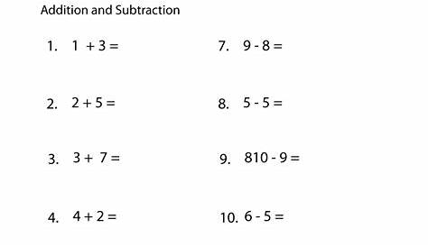 Addition and Subtraction Elementary Math Worksheet - Free Printable