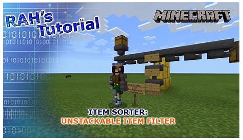 Item Sorter: Unstackable Item Filter Tutorial - Minecraft Bedrock 1.20
