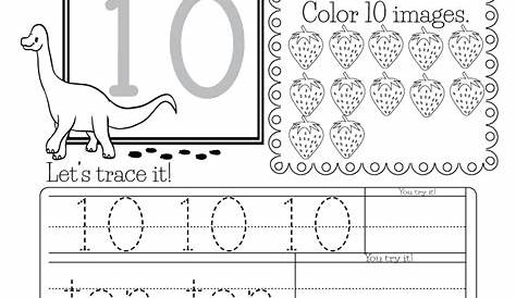 Number 10 Worksheet For Preschool - Printable Form, Templates and Letter