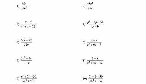 rational expression worksheets 1 simplifying