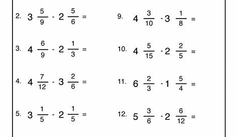 free fraction worksheets adding subtracting fractions fractions