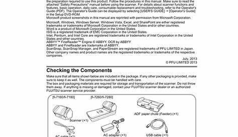 Fujitsu fi-7160 User's Manual | Manualzz