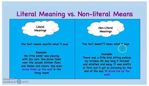 literal and nonliteral language examples