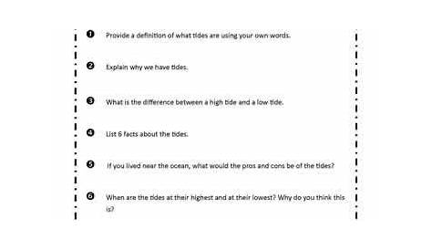 About the Tides Questions | Question worksheet, Tide, Questions?