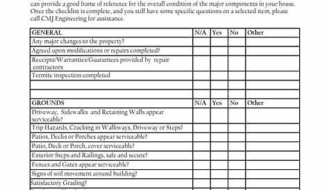 20+ Printable Home Inspection Checklists (Word, PDF)