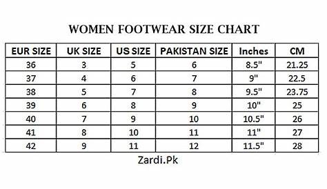 guess shoe size chart